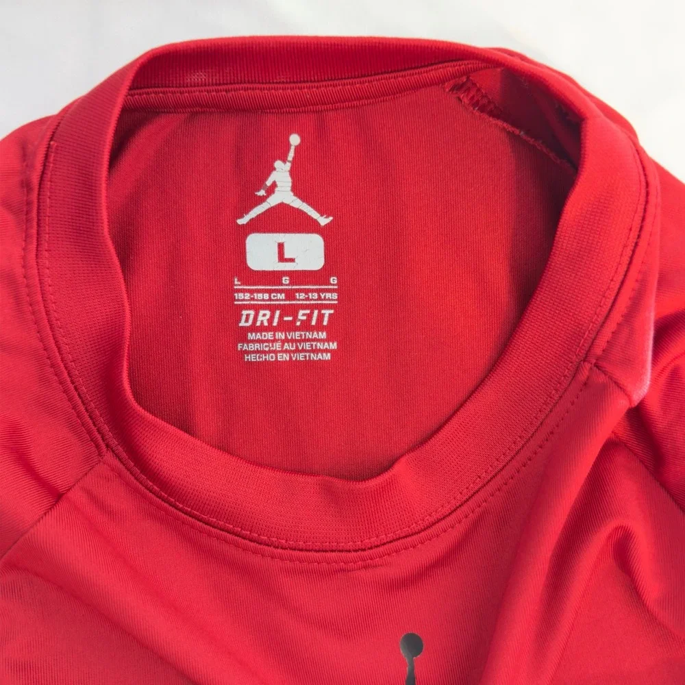 305 | Jordan Dri-FIT Kids Large Red Jumpman Long Sleeve Athletic Shirt